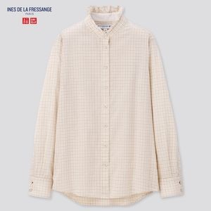 Uniqlo Ines de la Fressange IDLF Cotton Frilled Collar Shirt